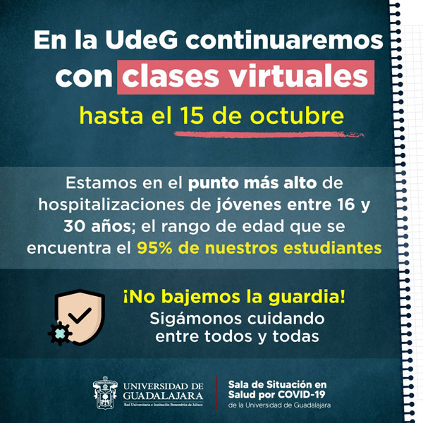 Continúan las clases virtuales hasta el 15 de octubre